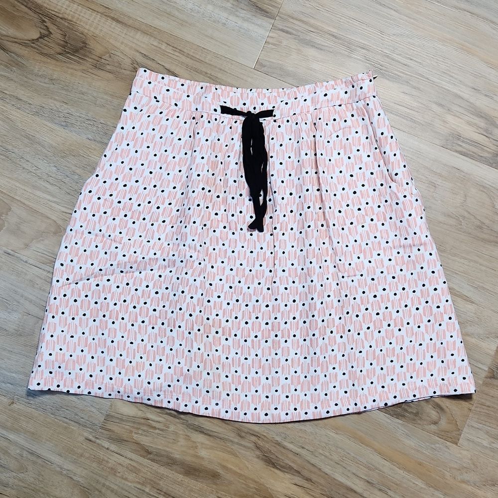 🔹️Promod Pink & White Skirt w/Pockets Size 4
